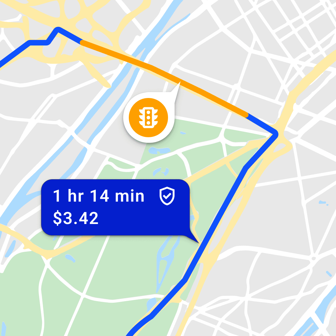 Traffic and weather alerts on same line